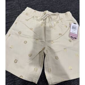 Drill Men’s Beige And Gold Print Shorts Size Small